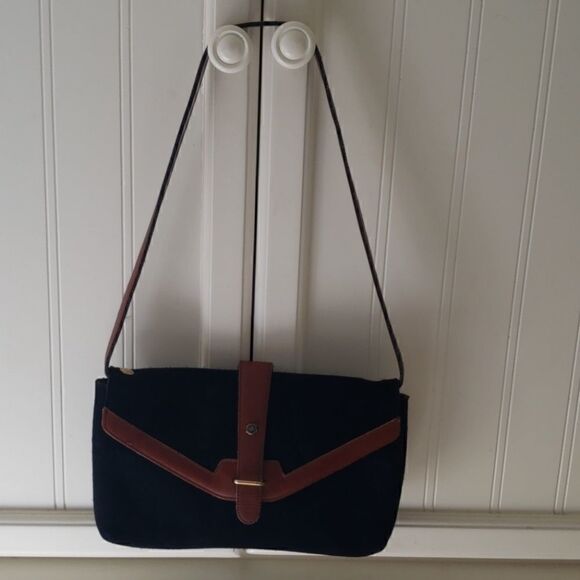 JOHN Romain Vintage Black Suede shoulder bag - Picture 2 of 6